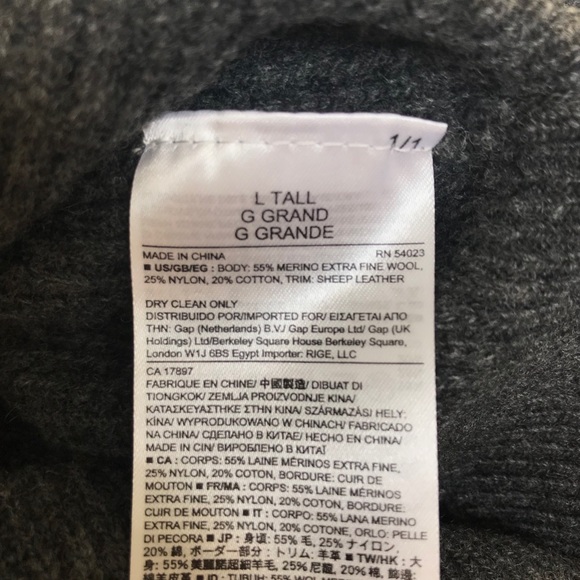 Banana Republic NWOT wool/leather sweater men’s L - Picture 8 of 8